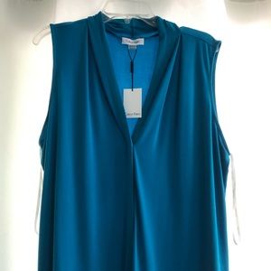Calvin Klein Blue Sleeveless Blouse 1x